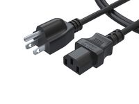 Pwr+ 3 Prong AC Power Cord Cable Plug: Short 3 Ft UL Listed NEMA 5-15P to C13 for LCD TV Monitor Plasma Computer PC PSU Printer Samsung Sony Lg Philips Dell Ps3 Epson