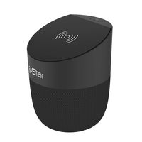 I-Star Wireless Charging Smart Bluetooth Speaker - Qi Mini Super Bass Bluetooth V4.2 Portable Hi-Fi Sound Stereo Speaker Charger Holder Compatible with All Qi-Enabled Devices, Black