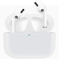 ADWLOF Compatible for AirPods Pro Case, Wireless Charging Supporting, Shockproof Protective Silicone Cover Skin for AirPods Pro Charging Case Series 3,White