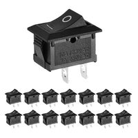 ZUPAYIPA 15 Pcs AC 6A/250V 10A/125V 2 Solder Lug SPST On/Off Mini Boat Rocker Switch Car Auto Boat Round Rocker 2 Pin Toggle SPST Switch Snap