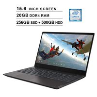 2020 Lenovo Ideapad S340 15.6 Inch Laptop (Intel Dual Core i3-8145U up to 3.9 GHz, 20GB DDR4 RAM, 256GB SSD (Boot) + 500GB HDD, Intel UHD Graphics 620, WiFi, Bluetooth, HDMI, Windows 10) (Black)