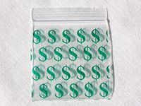 AURA VARIETY 100-PACK 2020 2" x 2" $ Dollar Sign Mini ZIPLOCK Clear Plastic Bags Apple Baggies - Reusable RECLOSABLE HIGH Quality