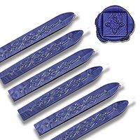 Sapphire Blue Premium Sealing Wax with Wick 6PK Flexible Mailable for Wax Seal Stamp