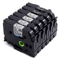 Suminey Compatible Brother P Touch TZe Tape 12mm 0.47 Inch Laminated Black on White/Clear/Black Compatible with Brother P-Touch D210 D400 1280 1800 1880 Label Maker, 6 Pack