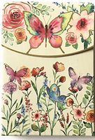 Punch Studio Blank Note Cards Set of 10 Gold Foil Embellished Butterflies Flowers