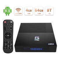 TUREWELL Android 9.0 Smart TV Box, F2 TV Box Android 9.0 Amlogic S905X2 Quad-core 4GB RAM 64GB EMMC ROM with Digital Display HDMI Ultra HD 4K Ethernet 2.4G/5.0GHz WiFi Bluetooth 4.2 H.265 Video Player