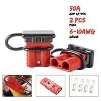 BUNKER INDUST 6-10 Gauge 50A Battery Quick Connect/Disconnect Wire Harness Plug Kit Battery Cable Quick Connect Disconnect Plug for Recovery Winch Trailer Auto Car Motorcycle Electrical Devices,2 Pcs