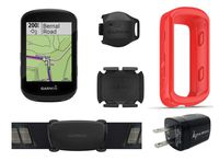 Garmin Edge 530 GPS Cycling Computer with included original Garmin Silicone Case and Wearable4U Wall Charging Adapter Bundle