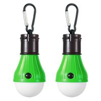 Doukey LED Camping Light, Portable LED Tent Lantern 4 Modes for Backpacking Camping Hiking Fishing Emergency Light Battery Powered Lamp for Outdoor and Indoor, Green, 2 Piece
