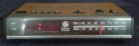 Vintage 80s GE Digital Alarm Clock AM/FM Radio Model 7-4624A Woodgrain