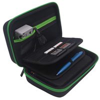 Carrying Case for New Nintendo 2DS XL and 3DS XL, Fits Wall Charger, 16 Game Cartridge Holders - Black/Green