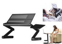 PROMIC Adjustable Laptop Desk Stand, Aluminum Laptop Bed Table Portable Standing Desk/Notebook Computer Monitor Riser/Folding Table, Non-Slip, w/Mouse Pad - for Bed Sofa Office Desk [Worth $42.95]