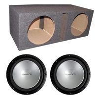 2) New Kenwood KFC-W12PS 12" 2000W Car Subwoofers KFCW12PS + Dual Vented Sub Box