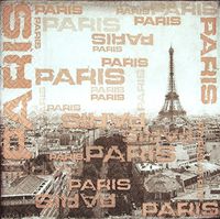Napkin - Luncheon -"Ville de L'Amour" - Eiffel Tower Design
