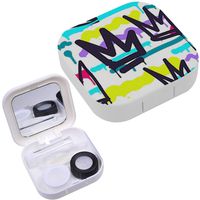 Portable Contact Lens Case Box Travel Kit Mirror + Bottle + Tweezers Container Holder [ Tags Fashion ]
