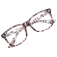 GAOYE Blue Light Blocking Glasses for Women Men,Square Nerd Eyeglasses Anti UV Ray Computer Gaming Glasses - GYC8082 (#Leopard-tortoise/Transparent Lens)
