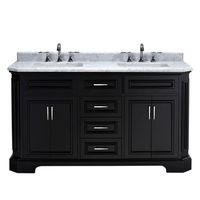 OVE DECORS ULC (IMPORT) PEBRISTOL60B Bristol 60" Vanity in Black with Marble Vanity Top in Carrara White