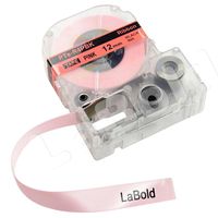 LabelWorks Ribbon LC Cartridge, LaBold 2 Pack Ribbon Label Tape 1/2"(12mm)x16.4ft(5m) Black on Pink Compatible LabelWorks Ribbon LK (Replaces LC) Tape Cartridge