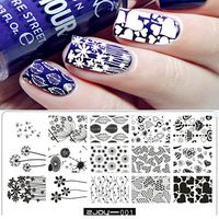 Nail Art,Putars Fashion New Women Nail Art Manicure Rectangle Nail Art Stamping Template Plates (A)