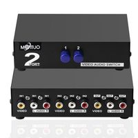 ULTNICE 2 In 1 Out Composite Video Audio Switcher 2 Way Port AV Switch RCA Switcher Selector Splitter Box For DVD STB Game Consoles