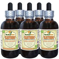 Eleuthero (Eleutherococcus Senticosus) Tincture, Organic Dried Root Liquid Extract (Brand Name: HerbalTerra, Proudly Made in USA) 5x2 fl.oz (5x60 ml)