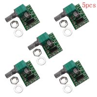 R REIFENG 5pcs Mini PAM8403 DC 5V 2 Channel USB Digital Power Audio Amplifier Board Module 2 3W Volume Control with Potentionmeter