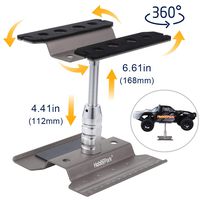 Hobbypark RC Car Stand Work Station Repair Workstation Aluminum Alloy 360 Degree Rotation Lift Or Lower for 1/12 1/10 1/8 Scale (Titanium)