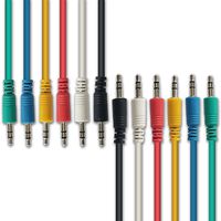 AxcessAbles TS14-Patch103 6-Pack Multi-Colored 6mm TS to 6mm TS Unbalanced, Instrument Cord Guitar Pedal Patch Cables, 3 Ft, Red/Yellow/Blue/Green/Black/White (TRS18-Patch115)