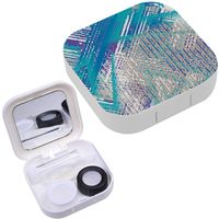 Portable Contact Lens Case Box Travel Kit Mirror + Bottle + Tweezers Container Holder [ Grunge Chaotic ]