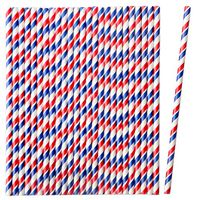 AOXINAN Paper Straws Biodegradable - 200pcs Striped Paper Straws Bulk Disposable Drinking Straws, Environmentally Friendly Straw, Triple Layer Technology Thick Drinking Straws for Kids Parties