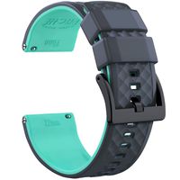 Ritche Silicone Watch Bands 18mm 20mm 22mm Quick Release Rubber Watch Bands for Men Women (Grey/Mint Green/Black, 22MM)
