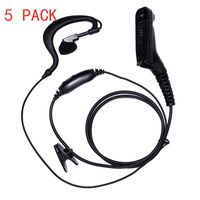 Earpiece with Mic PTT G Shape Headset for Motorola Motorola XPR 6000 XPR6500 XPR6550 XPR 7000 XPR 7550 XiR-P8200 XiR-P8268 Two-Way Radio Walkie Talkie(5PACK)