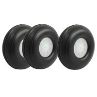 3pcs RC Airplane Assembly Parts Super Light PU Tire Wheel 115mm 4.5"