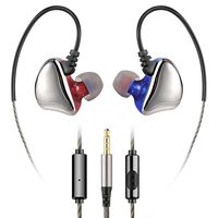 Beslot earphones in ear headphones wired earbuds bass headsets Ear hooks Noise Cancelling Button Control with Microphone For Running GYM workout (Red Blue)