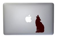 Howling Wolf Vinyl Decal for MacBook, Laptop or Other Device 5 Inch (Brown)