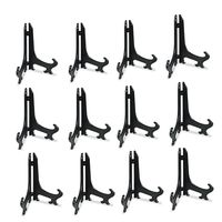 Artliving 3" Black 12pcs/Set Plastic Easels Plate Display Stands Picture Frame Stand Holder