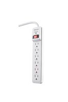 Woods 41492 Surge Protector With Safety Overload Feature 6 Outlets For 510J Of Protection, 3-Foot Cord, White