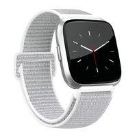 AK for Fitbit Versa Bands, Soft Fabric Replacement Wristband Sports Strap with Fastener Adjustable Velcro Closure for Fitbit Versa Women Men (Seashell, 5.5" - 9.4")