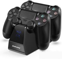 PS4 Controller Charger Ankway Dual Fast Charging Docking Station Stand With LED Charging Indicator PS4 Accessories for Playstation 4/PS4 Pro/PS4 Slim Controller