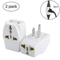 USA Plug 3 in 1 Universal Outlet, Travel Adapter Plug with Dual USB