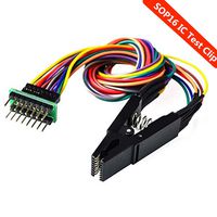 Organizer SOP16 IC Test Clip, SOP16 to DIP16 Online Test Clip, Suitable for 25 Series Chips, Universal Body Non-Dismantling Programming Clip Test Clamp(SOP16 Clip+Cable+Adapter Board)