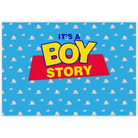 Allenjoy 7x5ft Blue Sky Backdrop for It's a Boy Story 1st First Happy Birthday Party Decoration Supplies Baby Shower Toy Prince Cartoon Holiday Poster Photo Booth Background Decor Banner