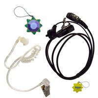 HQRP 2 Pin Acoustic Tube Earpiece Headset Mic for ICOM IC-A20, IC-A21, IC-A22, IC-A22(E), IC-A22E UV Meter
