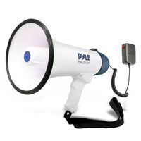 Pyle Megaphone Speaker PA Bullhorn with Built-in Siren - 40 Watts Adjustable Volume Control & Rechargeable Battery - 10 Sec Record Ideal for Football, Baseball, Basketball Cheerleading Fans, Coaches or for Safety Drills (PMP45R)