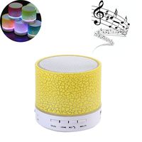 Hipipooo Portable Wireless Bluetooth Mini Speaker with Multicolored LED Light/3.5mm AUX Input and Mic for Bluetooth Equipment and PC Cellphone Tablets Desktop Laptop Etc (Yellow)
