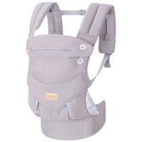 Infant Baby Holder Carrier Backpack Ergonomic with Head Support Padded Shoulder Straps Front and Back for Newborn Toddler Wrap in All Season，Grey