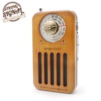 AM/FM Portable Radio, Retro Cherry Wood Pocket Radio with Best Reception, Headphone Jack, Battery Operated Personal Transistor by 2 AA Battery for Jogging, Walking and Travelling