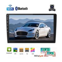 Double Din Android Car Radio GPS Navigation Stereo with 9'' HD 1080P Touch Screen 1G 16G Head Unit Car MP5 Player Bluetooth WiFi FM Radio Receiver 2 USB Support SWC Mirror Link with Rear View Camera