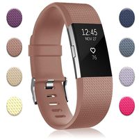 Bands Replacement Compatible for Fitbit Charge 2, Adjustable Wrist Accessories Sport Wristbands for Women&Men (Coffee -D, Small)