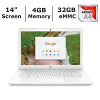 HP Newest 14inch Chromebook AMD Dual-Core A4-9120 Processor, 4GB DDR4 Memory, 32GB eMMC Storage, AMD Radeon Graphics, Chrome OS-White (Renewed) (White/A4-9120)